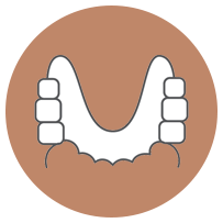 The image displays a stylized illustration with two circular icons featuring a toothbrush and a smiling mouth, suggesting dental care or oral hygiene themes.