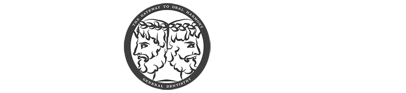 The image features a logo with text that reads 'JANUS DENTISTRY' in stylized lettering, accompanied by a graphic of a person's profile, possibly representing a dental professional, and the word 'DENTIST' below it.
